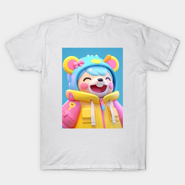 AKBLM - GANGSTA BOSS KASHIRA 頭 KUMA | KAWAII HAPPY 3D ANIME MASCOT T-Shirt by AKBLM